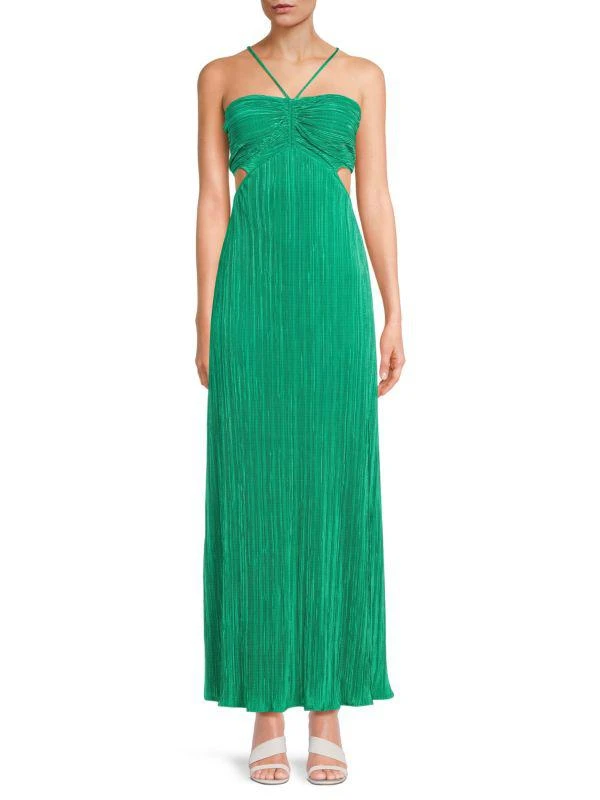 Renee C. Plisse Halter Maxi Dress 4