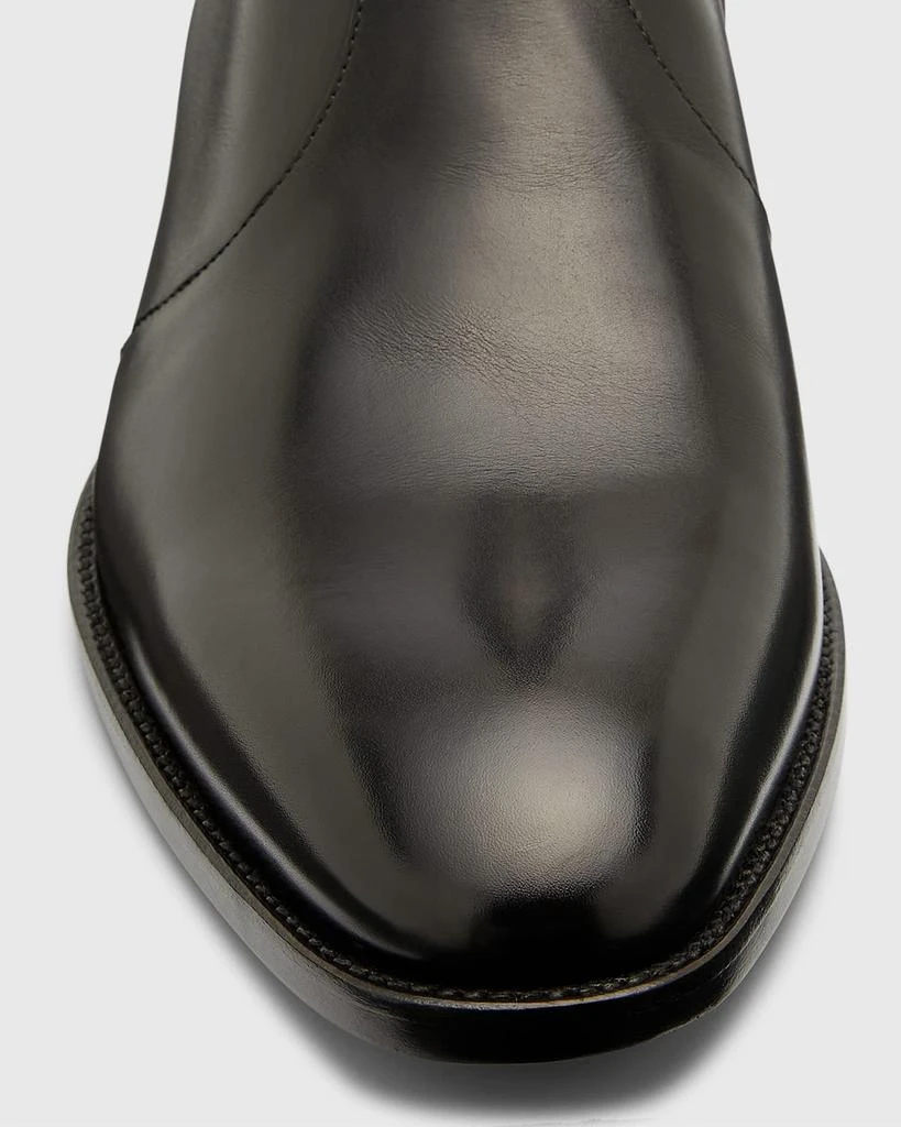 Yves Saint Laurent Men's Wyatt 40 Leather Zip Ankle Boots 4