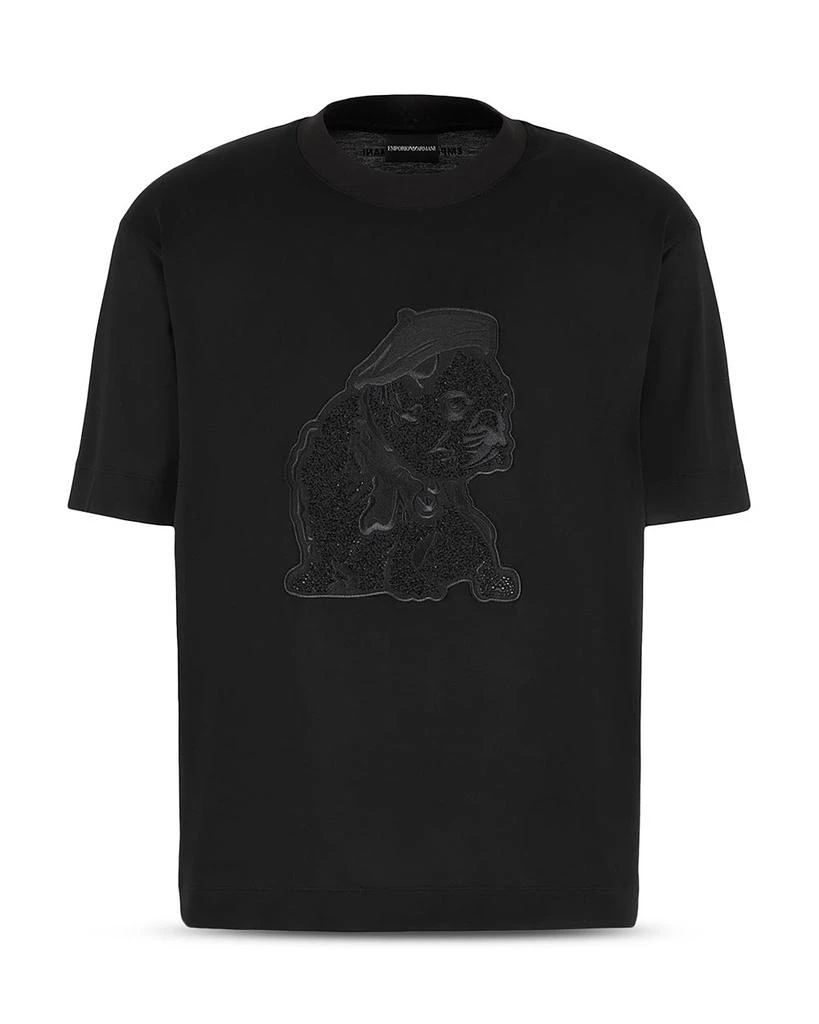 Emporio Armani Bulldog Rhinestone Embroidered Tee 6