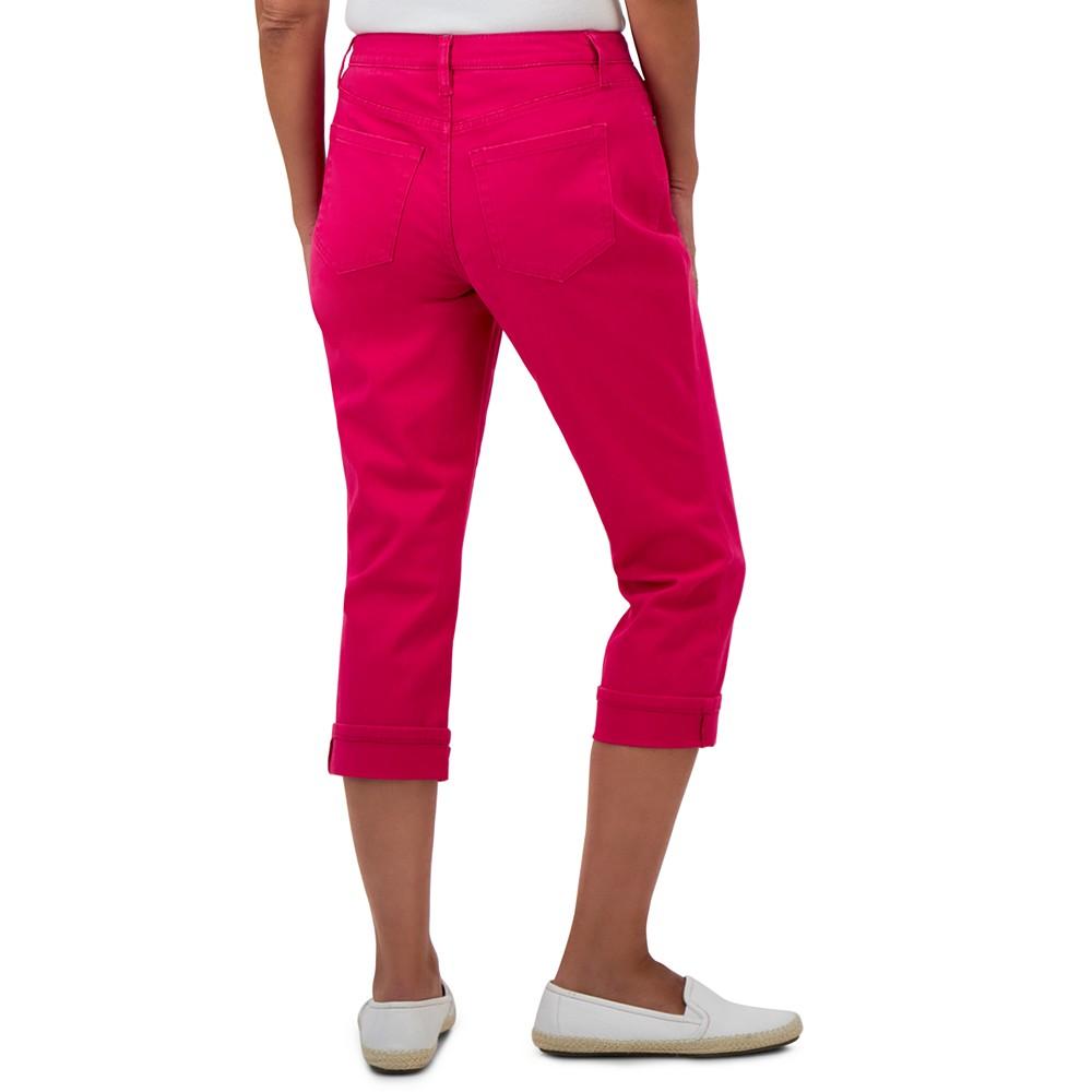 Style & Co Petite Curvy-Fit Mid Rise Cuffed Capri Jeans, Created for Macy's