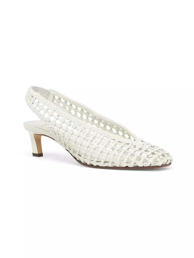 Fendi Woven Show Leather Slingback Pumps 2