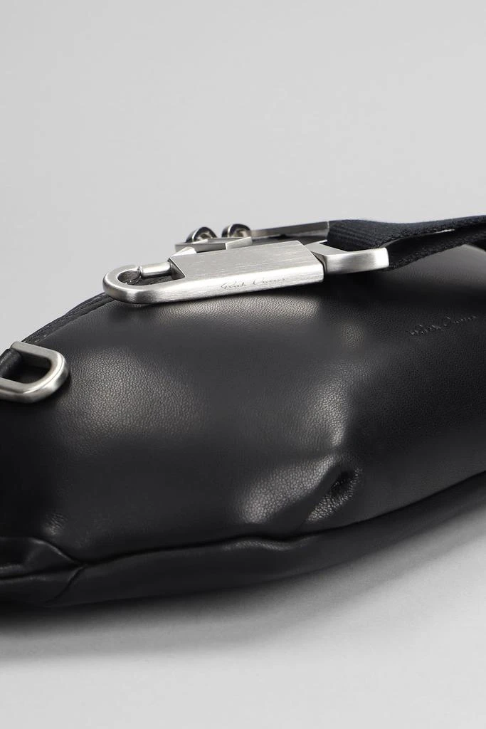 Rick Owens Geo Bumbag Waist Bag In Black Leather 4
