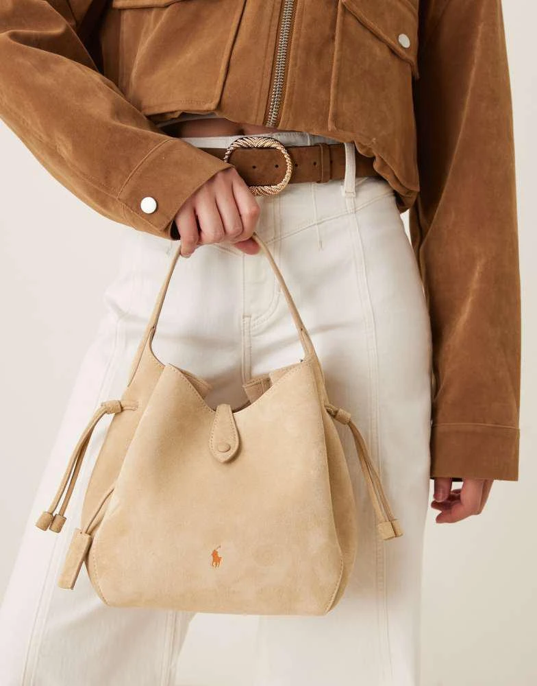 Ralph Lauren Polo Ralph Lauren 100% leather suede crossbody bag in ecru 4