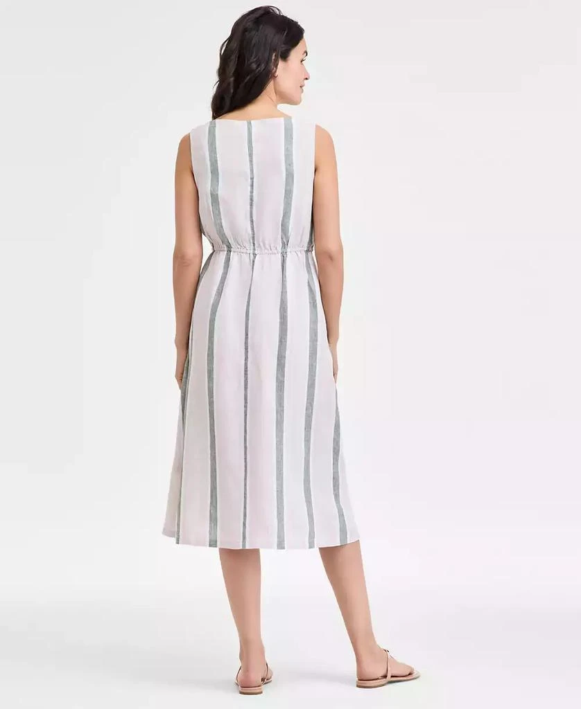 Charter Club Women's 100% Linen Striped Midi Dress, Exclusively at Macy's 5
