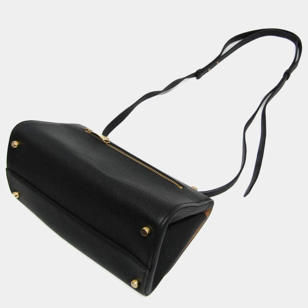 Bottega Veneta Bottega Veneta Black Textured Leather BV Angle Shoulder Bag 2