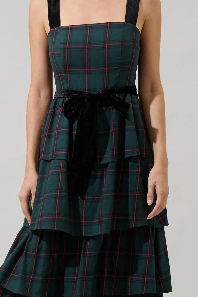 Sugarlips Sugarlips - Brook Plaid Mari Tiered Midi Dress 4