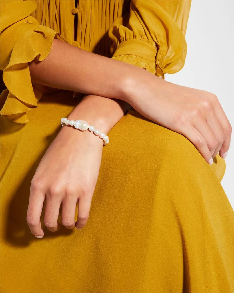 Margo Morrison Mixed Size Baroque Pearl Stretch Bracelet 2
