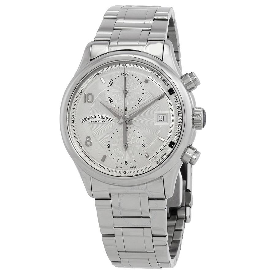 Armand Nicolet M02-4 Chronograph Automatic Silver Dial Men's Watch A844AAA-AG-M9742