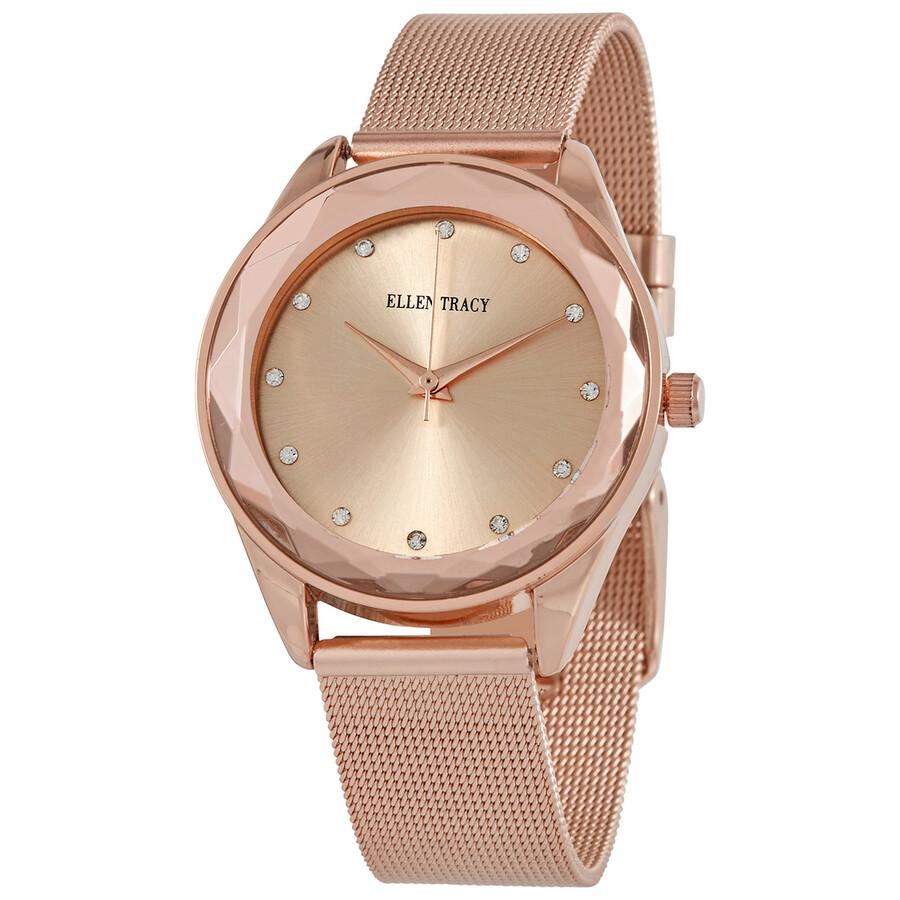 Ellen Tracy Quartz Rose Gold Dial Ladies Watch ET5180RG