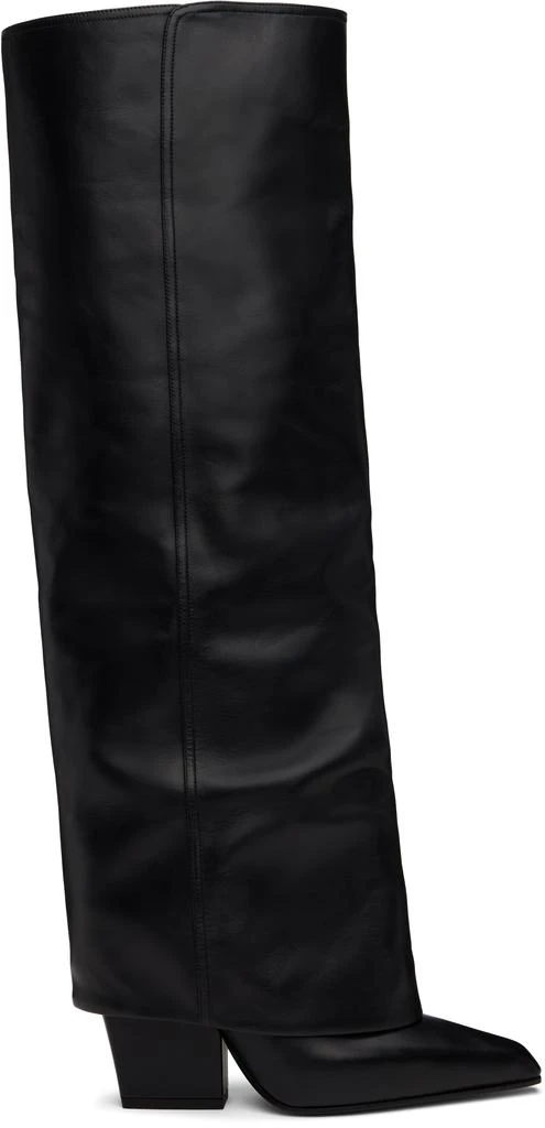 Paris Texas Black Jane Fold Over Tall Boots 1