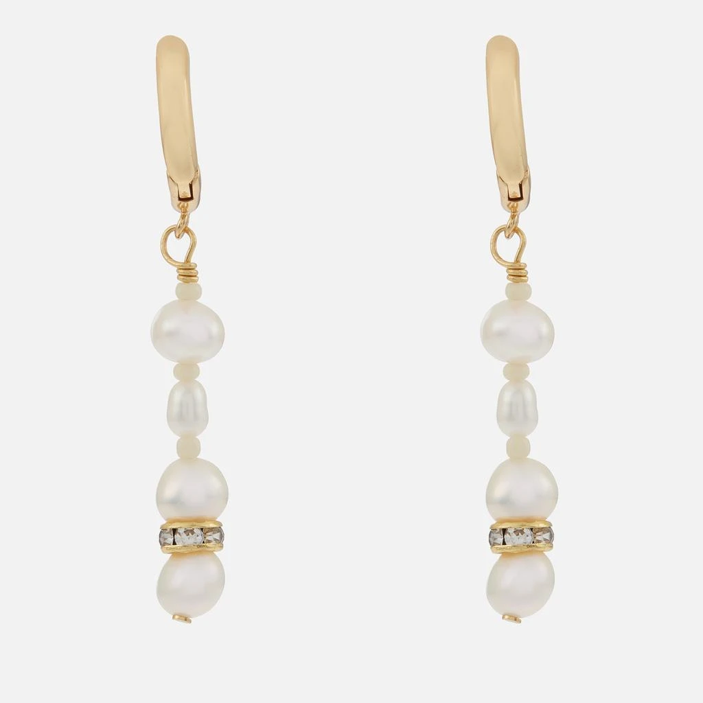 Anni Lu Anni Lu Gold-Tone and Glass Pearl Hoop Earrings 1