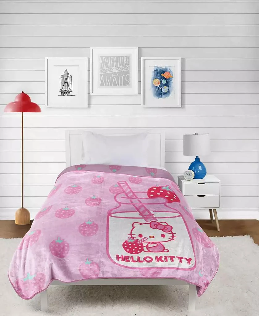 Hello Kitty Strawberry Milk Silk Touch Throw, 60" x 46" 6