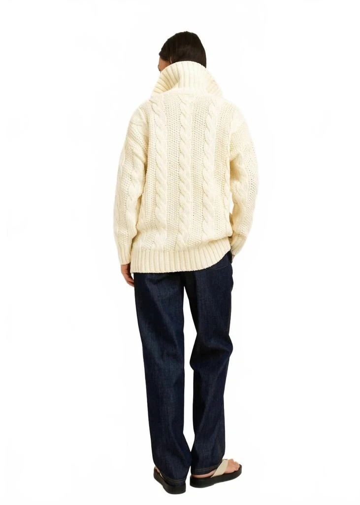 Paper Label Marelle Cable Cardigan In Unsalted Butter Mix 2