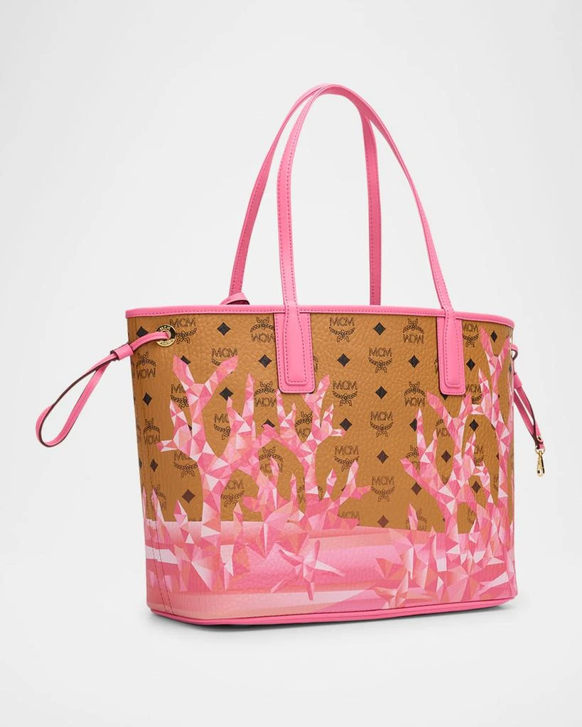 MCM Liz Medium Coral Mountain Visetos Shopper Tote Bag Tote Bags