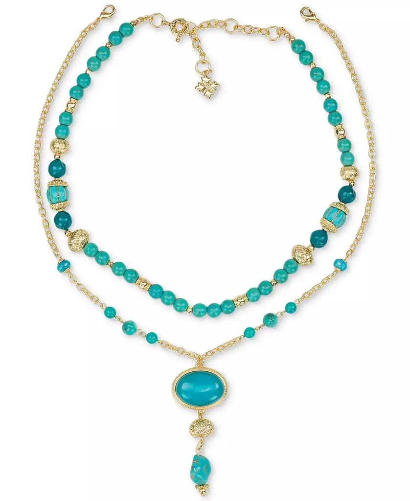 Patricia Nash Gold-Tone Mixed Stone Convertible Layered Lariat Necklace, 18" + 3" extender 4