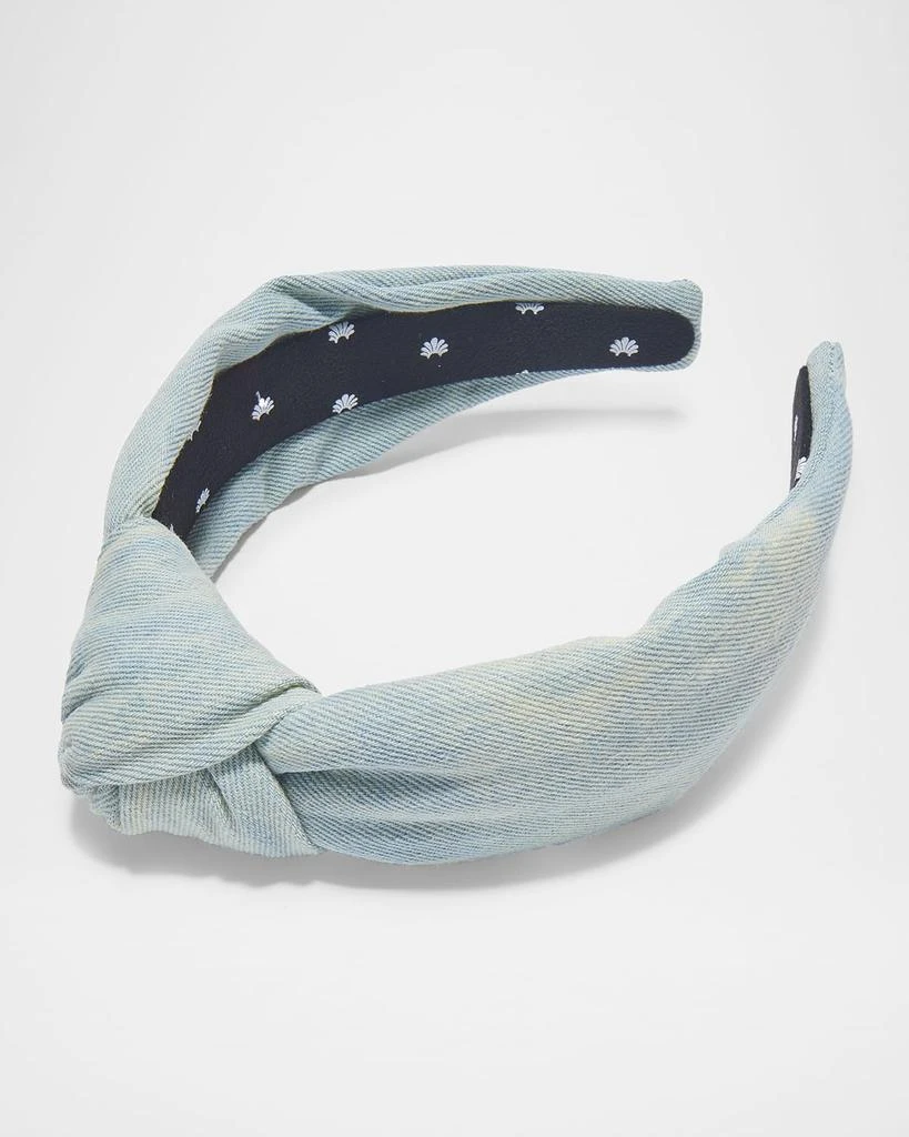 Lele Sadoughi Denim Knotted Headband 1