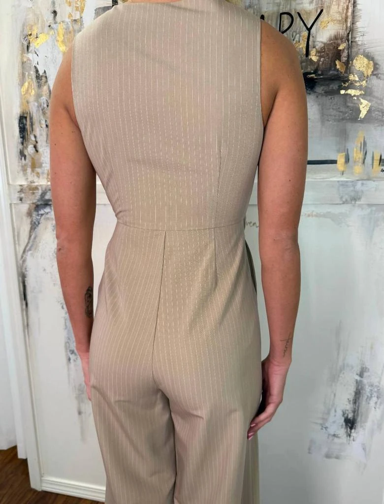 SAGE THE LABEL Sage The Label - Pinstripe Vest Jumpsuit 6