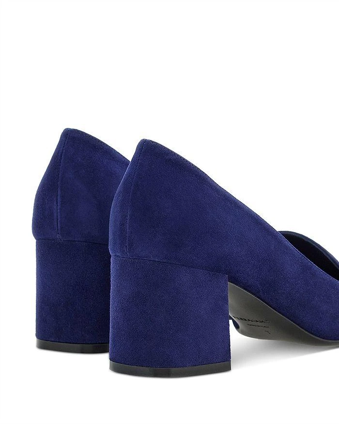 Salvatore Ferragamo Women's Mirelle Square Toe Logo Detail Block Heel Pumps 7