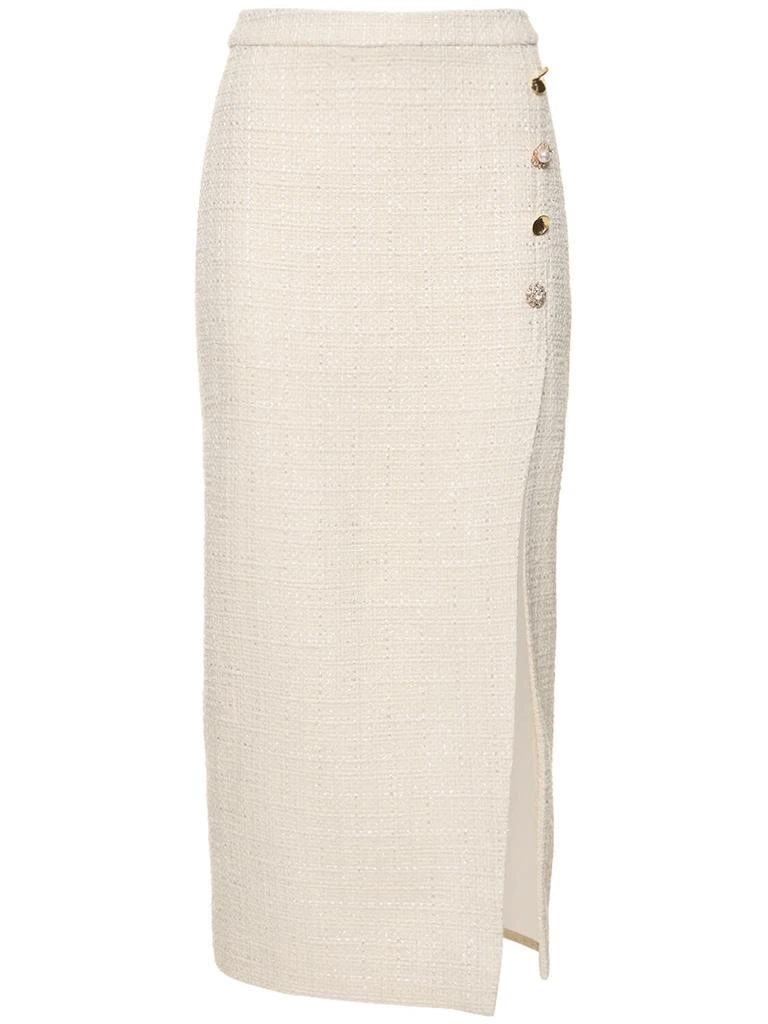 Self Portrait Bouclé Midi Skirt 1