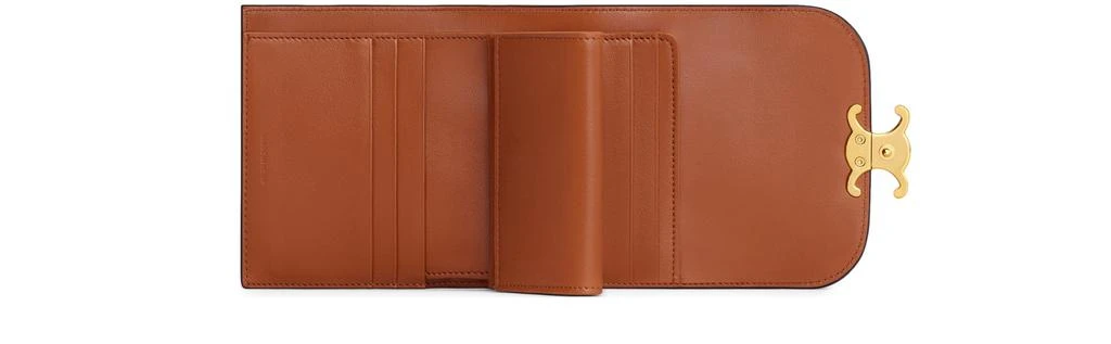 CELINE Small wallet Triomphe in textile and calfskin 4