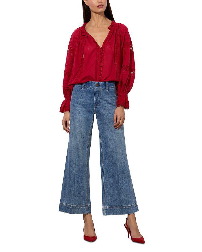 Alice + Olivia Slay Clean Wide Leg Jeans in Avery Blue