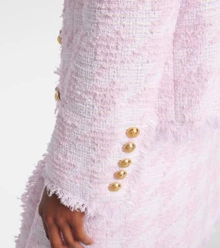 Balmain Houndstooth cotton-blend tweed jacket 5