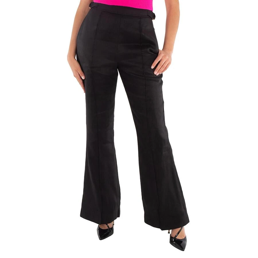 Aje Black Linen-Blend Elements Flared Pant 1
