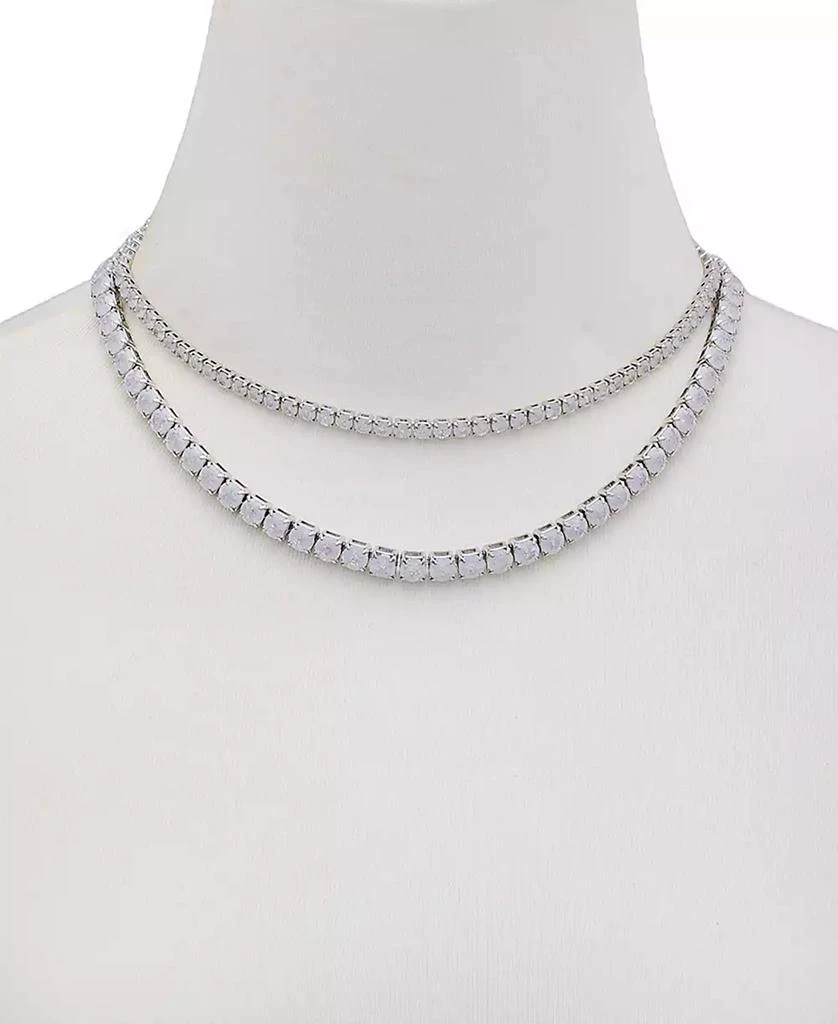 GUESS Silver-Tone Double Crystal Necklace 3