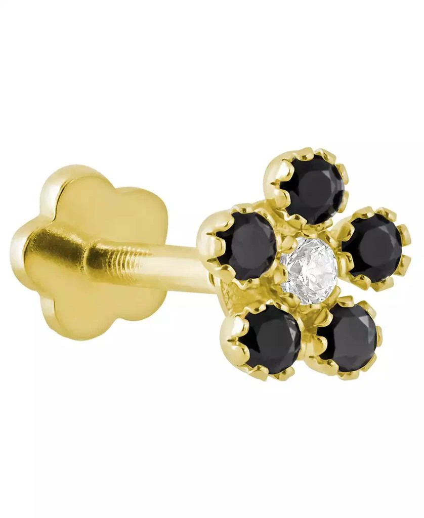 Macy
s White Topaz (1/20 ct. t.w.) Accent Stud Earrings in 14k Yellow Gold (Also Available in Onyx)