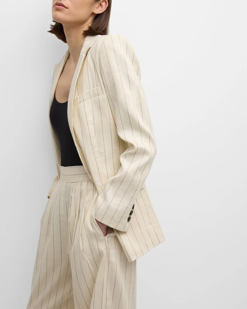VANESSA BRUNO Tilia Striped Single-Button Blazer 7