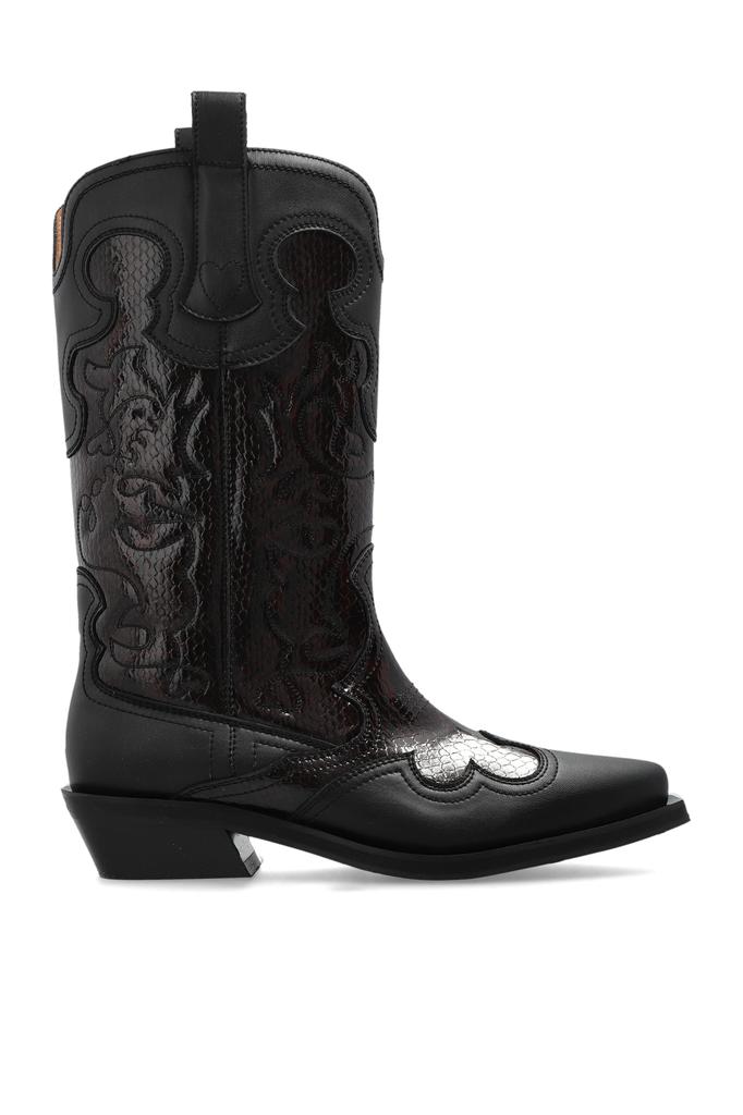 【関税＆送料込み】Ganni Boots GANNI Cleated faux-leather Chelsea Boots | Red | FARFETCH