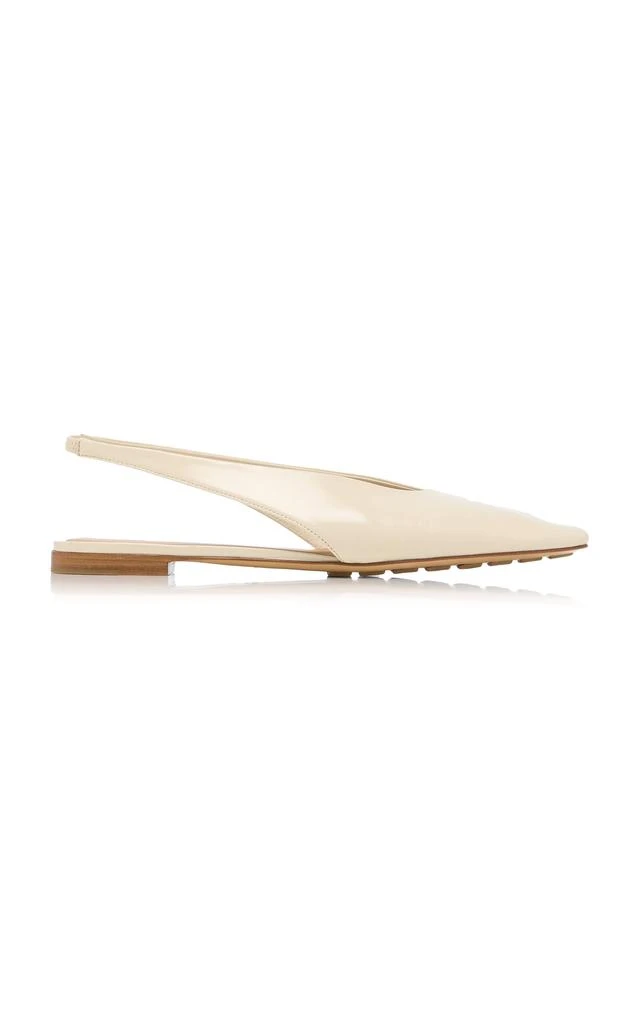 Bottega Veneta Bottega Veneta - Cushion Lux Leather Slingback Flats - Ivory - IT 41 - Moda Operandi 1