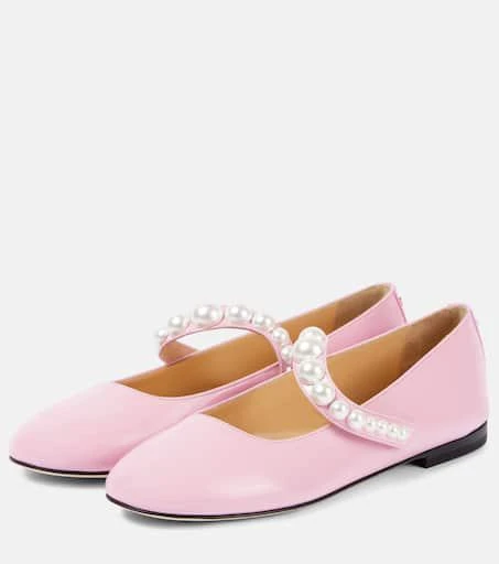 Mach & Mach Sirene faux pearl leather Mary Jane flats 4