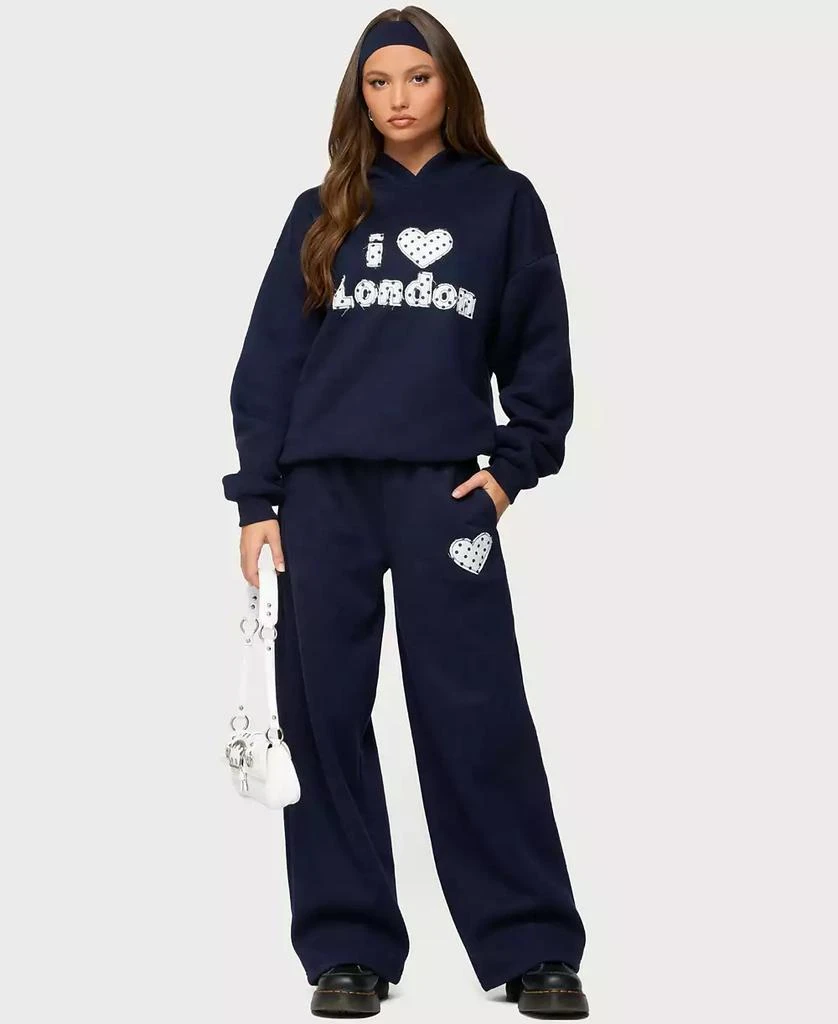 Edikted Women's I Heart London Sweatpants 5