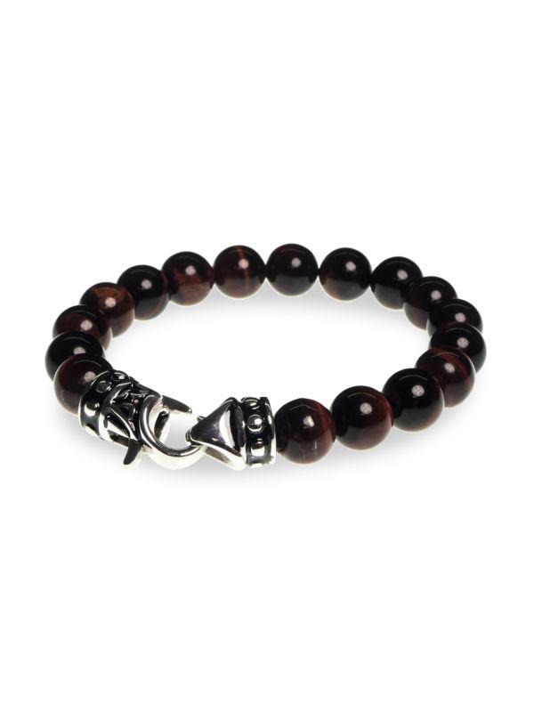 Jean Claude Stainless Steel & Tiger's Eye Beaded Bracelet