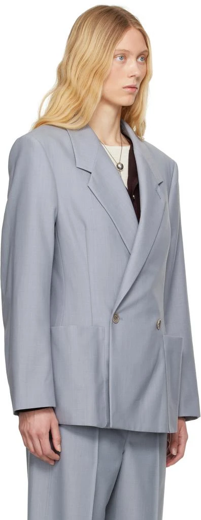 Lemaire Blue Double Breasted Tailored Blazer 2