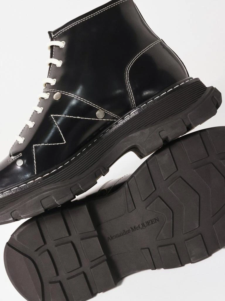 Alexander McQueen Tread Slick contrast-stitch leather boots 3