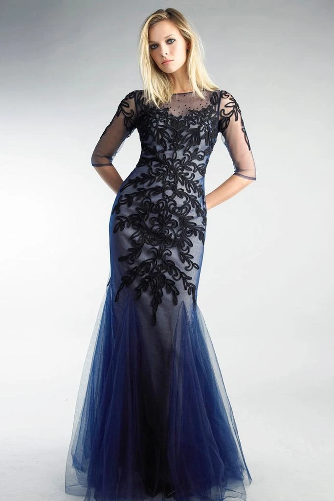 Half Sleeve Evening Gown With Embroidery  On Sale Now with Up to 51% Off |  Discover Exclusive Deals & Savings at BeyondStyle  Authentic Basix Black  Label women|clothing|dresses with Limited-Time Discounts,