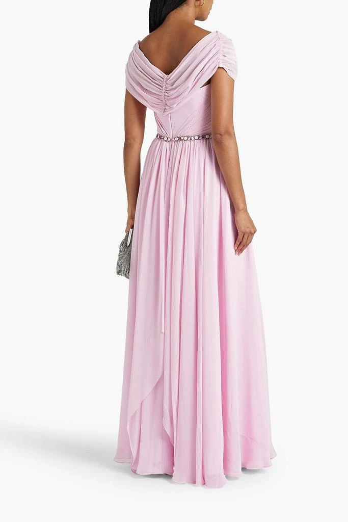 JENNY PACKHAM Embellished ruched chiffon gown 3