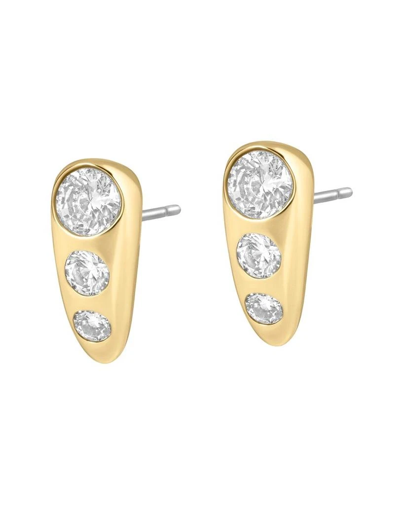 ELECTRIC PICKS Electric Picks 14K Plated CZ Cushion Statement Earrings