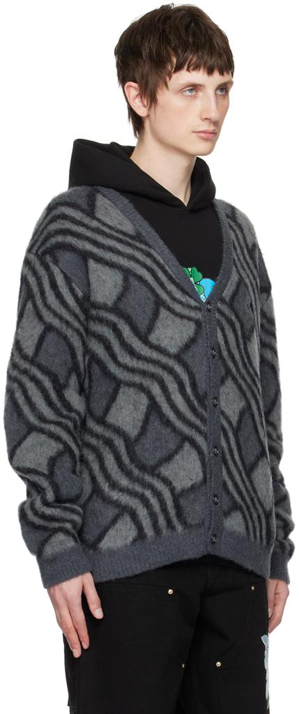 Awake NY Gray Wavy Cardigan