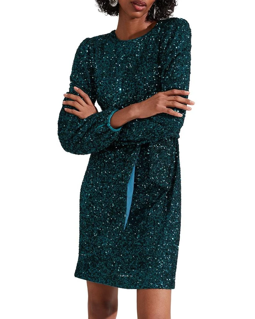 HOBBS LONDON Bette Tie-Waist Sequin Dress 7