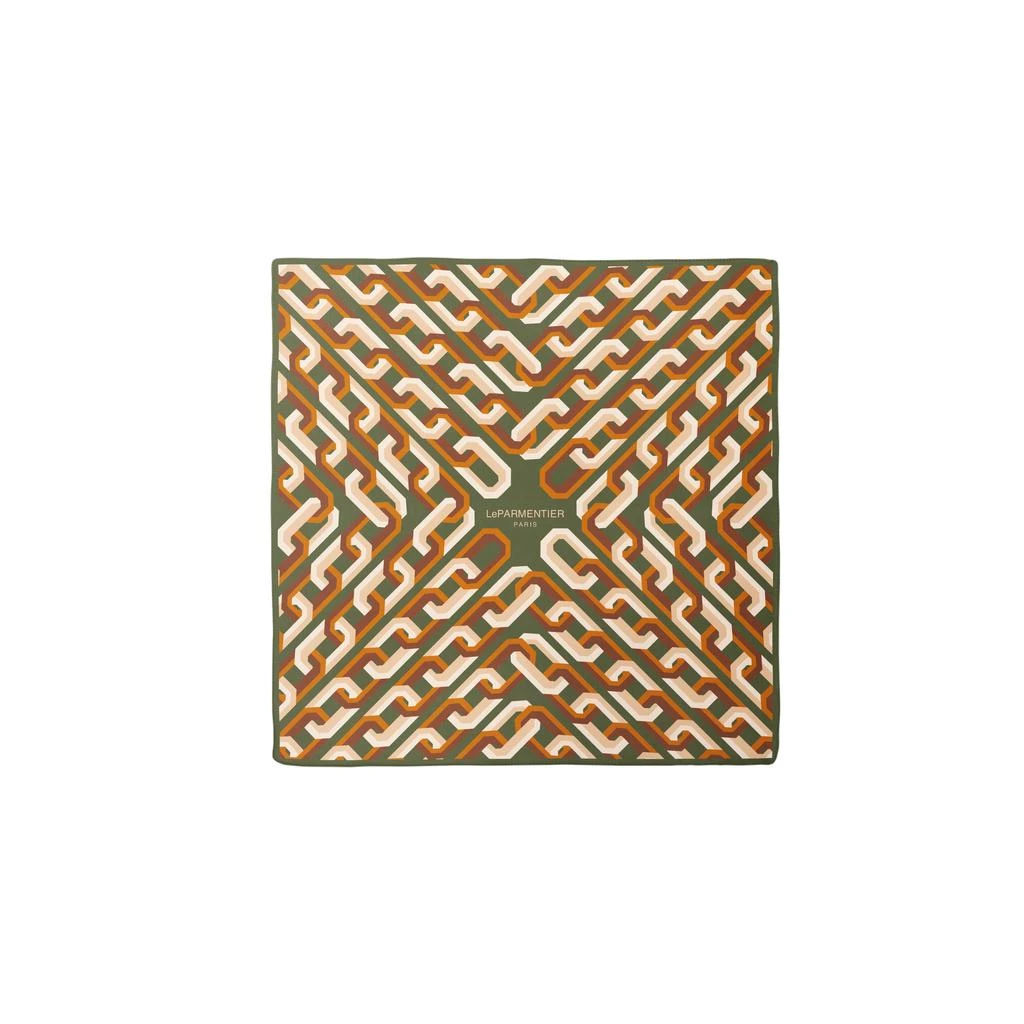 LePARMENTIER Paris Chain Motif Bandana Silk Scarf 1