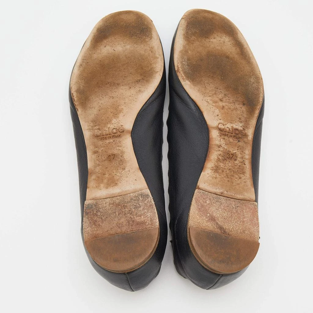 Chloé Chloe Black Leather Lauren Ballet Flats Size 37 6