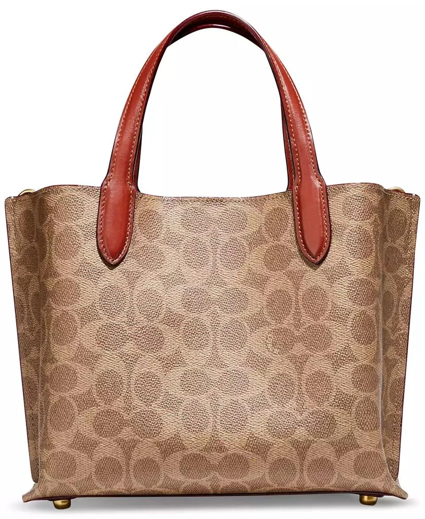 COACH Signature Coated Canvas Willow Tote 24 with Convertible Straps 2