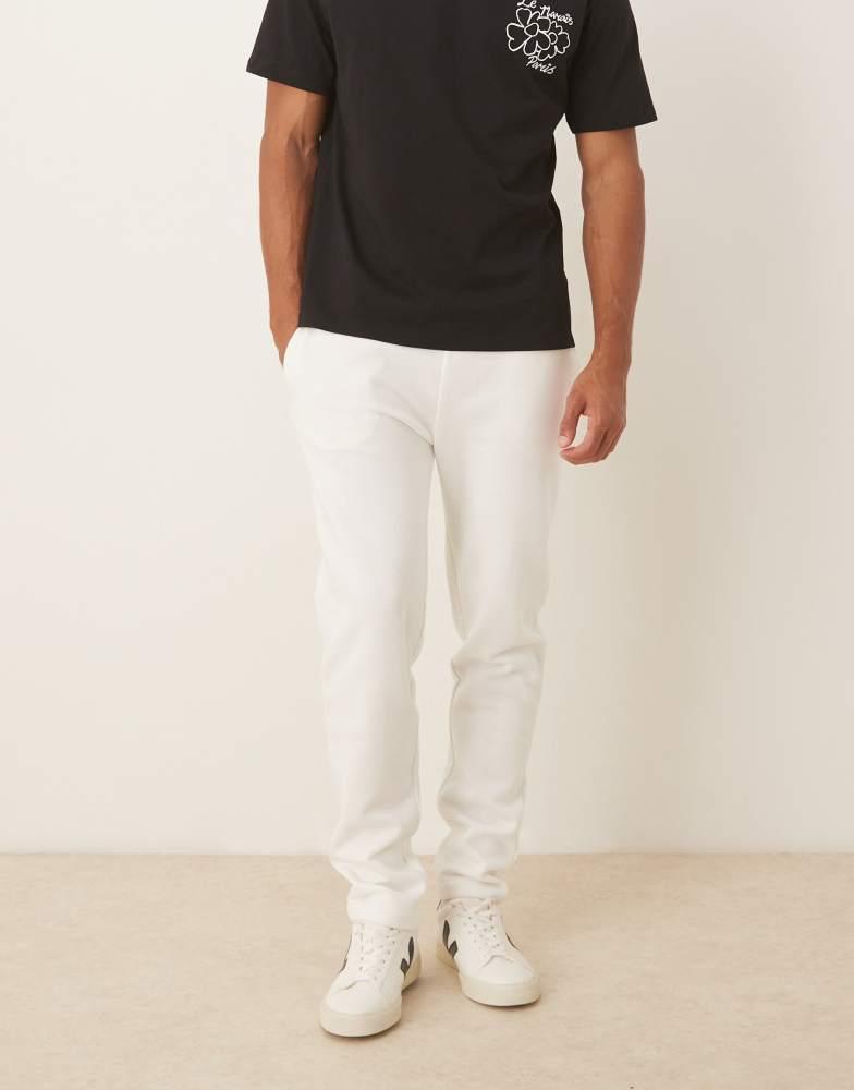 Brave Soul Brave Soul Straight leg open hem joggers in cream
