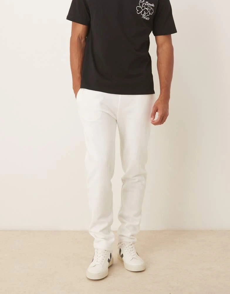 Brave Soul Brave Soul Straight leg open hem joggers in cream 1