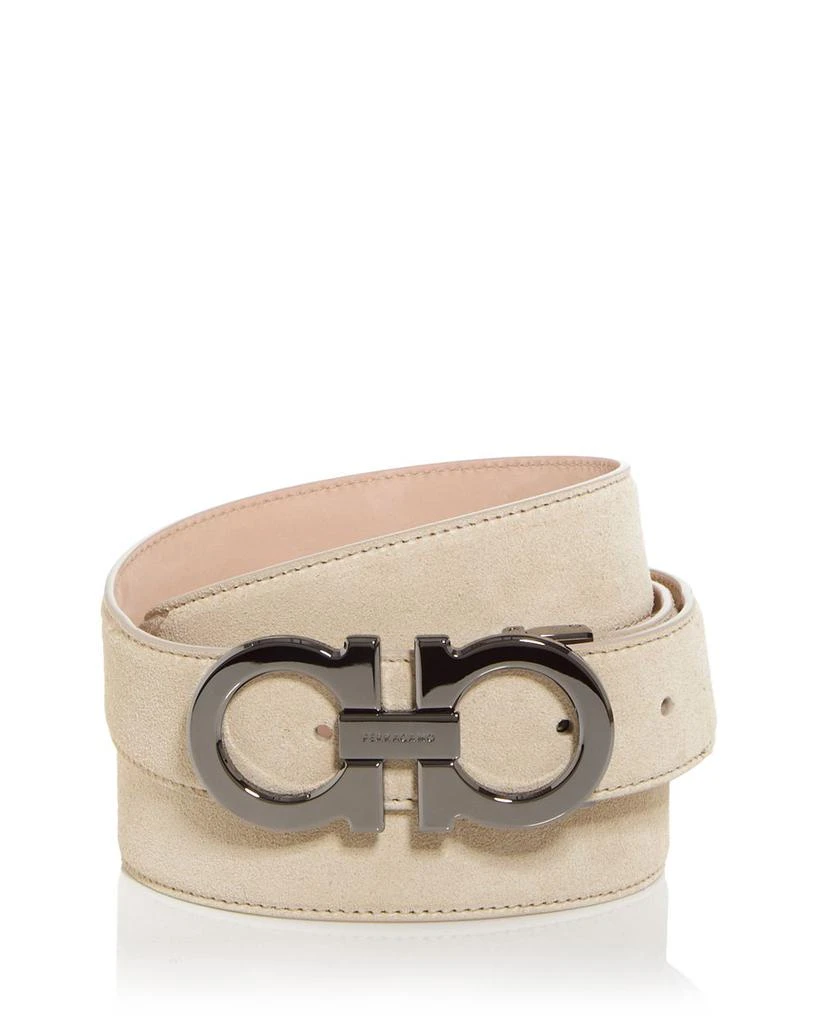 Salvatore Ferragamo Men's Double Gancini Suede Belt 1