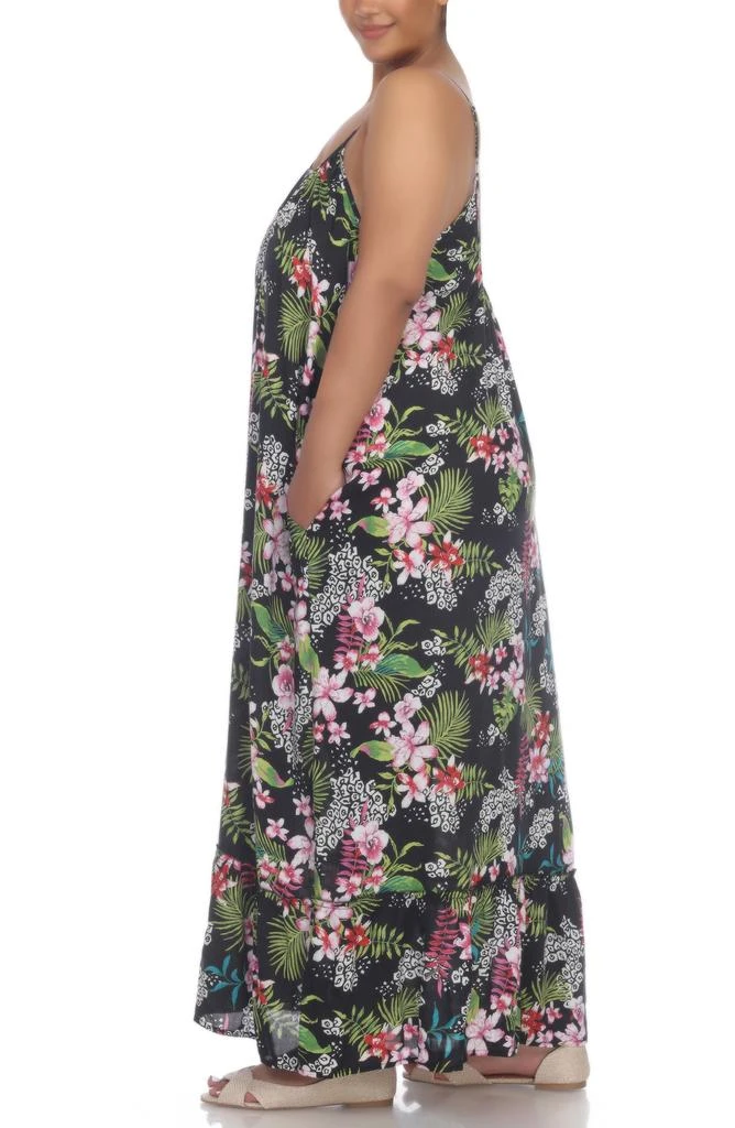 BOHO ME Scoop Neck Spaghetti Strap Floral Print Maxi Dress 4