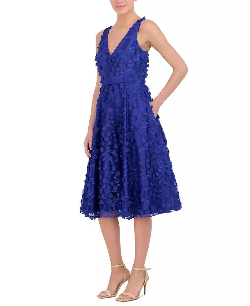 Eliza J Petite 3D Floral V-Neck Sleeveless Midi Dress 4